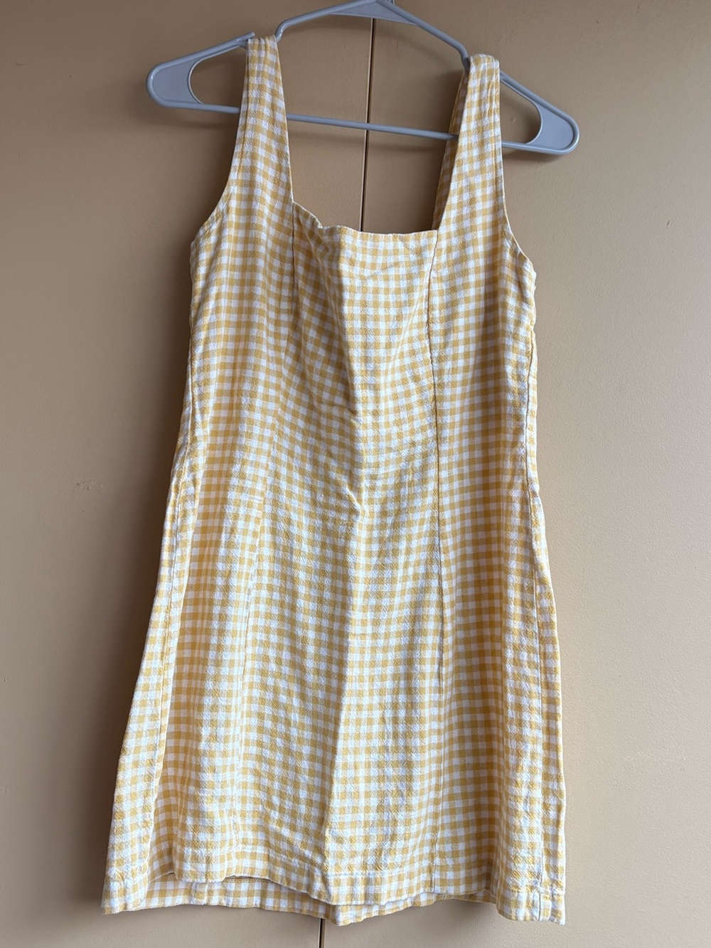 Old Navy yellow mini gingham dress